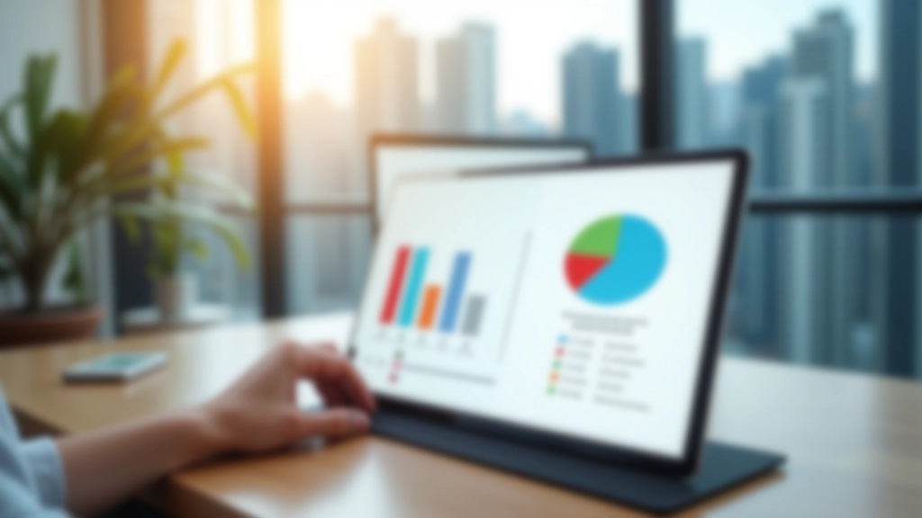 Colorful budget breakdown chart with Hong Kong skyline background, visual representation of spending percentages