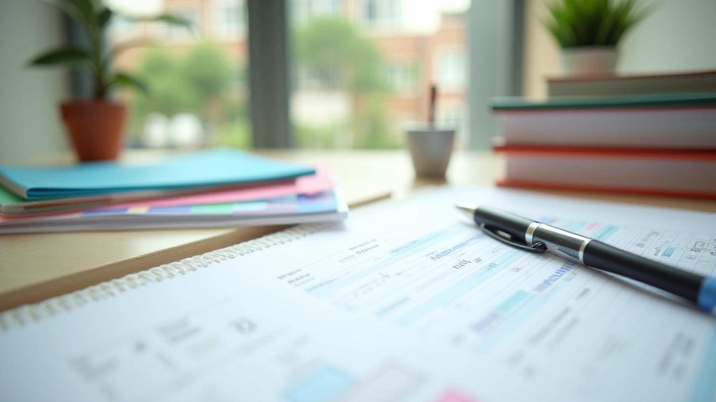 Organized filing system with expense categories and budget tracking sheets