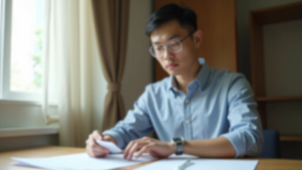 Person reviewing monthly receipts and expenses at a desk with organized papers